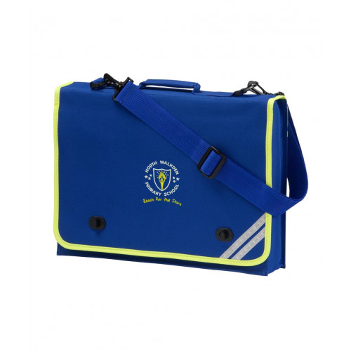 North Walkden School Book Bag with Shoulder Strap Royal/Yellow