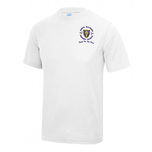 North Walkden School Cool PE T-Shirt White Age 3/4