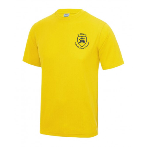 St Albans Catholic Primary PE T-Shirt Sun Yellow Age 3/4