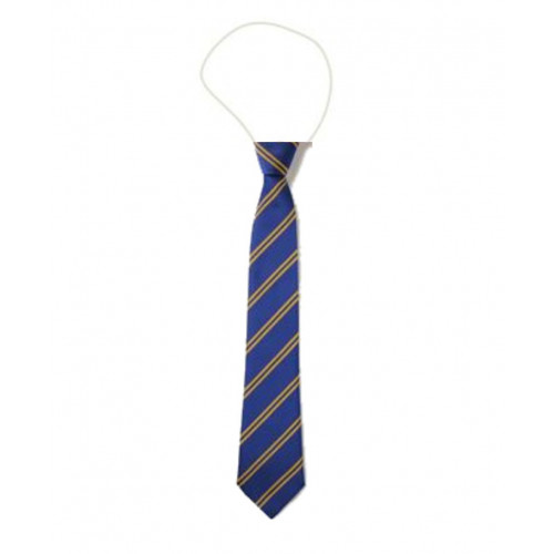 St John's Failsworth School Tie Royal/Gold Elastic 10"