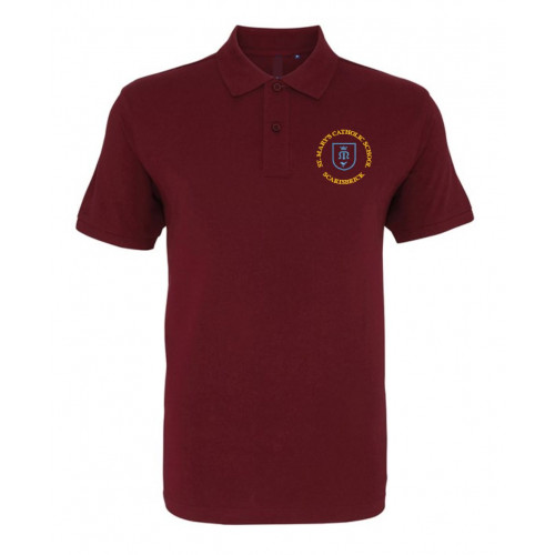 Burgundy polo shirt discount school