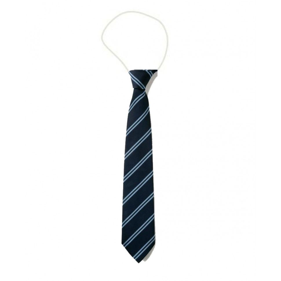 Touchline UK - Our Lady & St Paul School Tie Navy/Light Blue Elastic 10